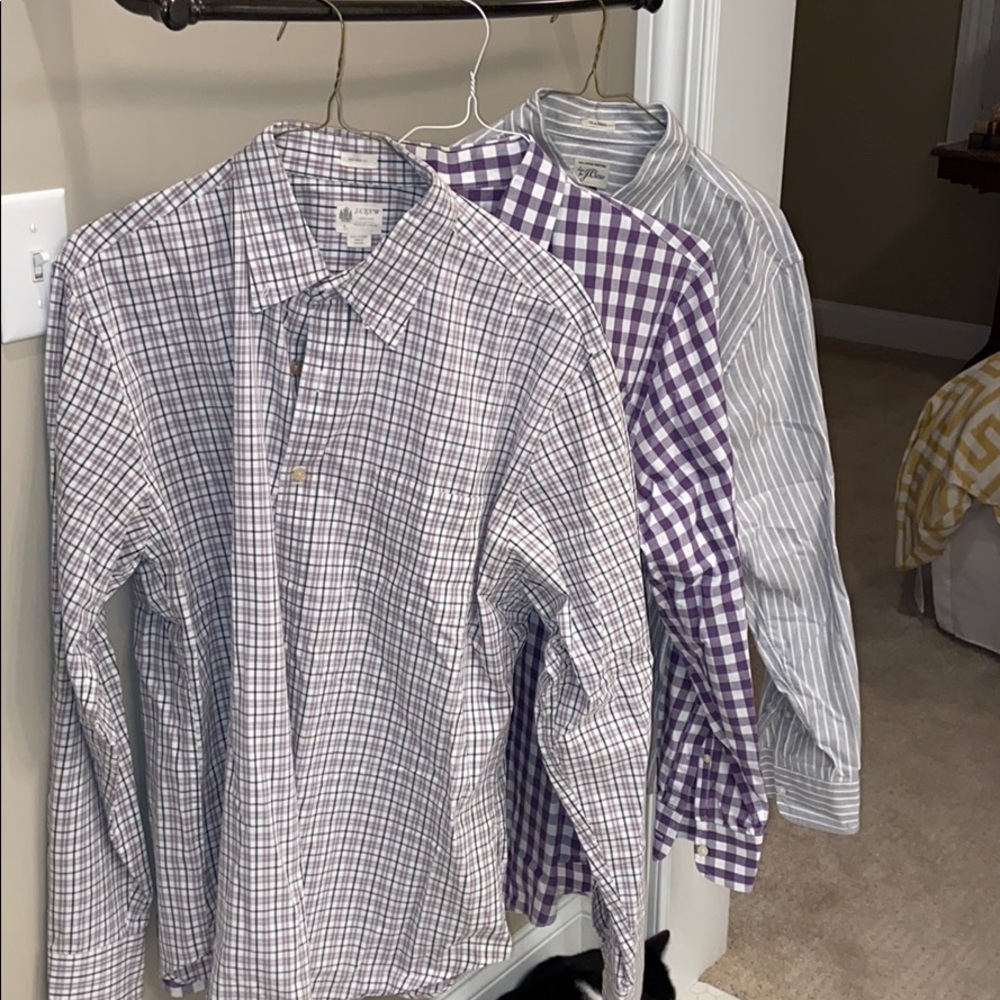 3 j.crew plaid and striped dress shirts